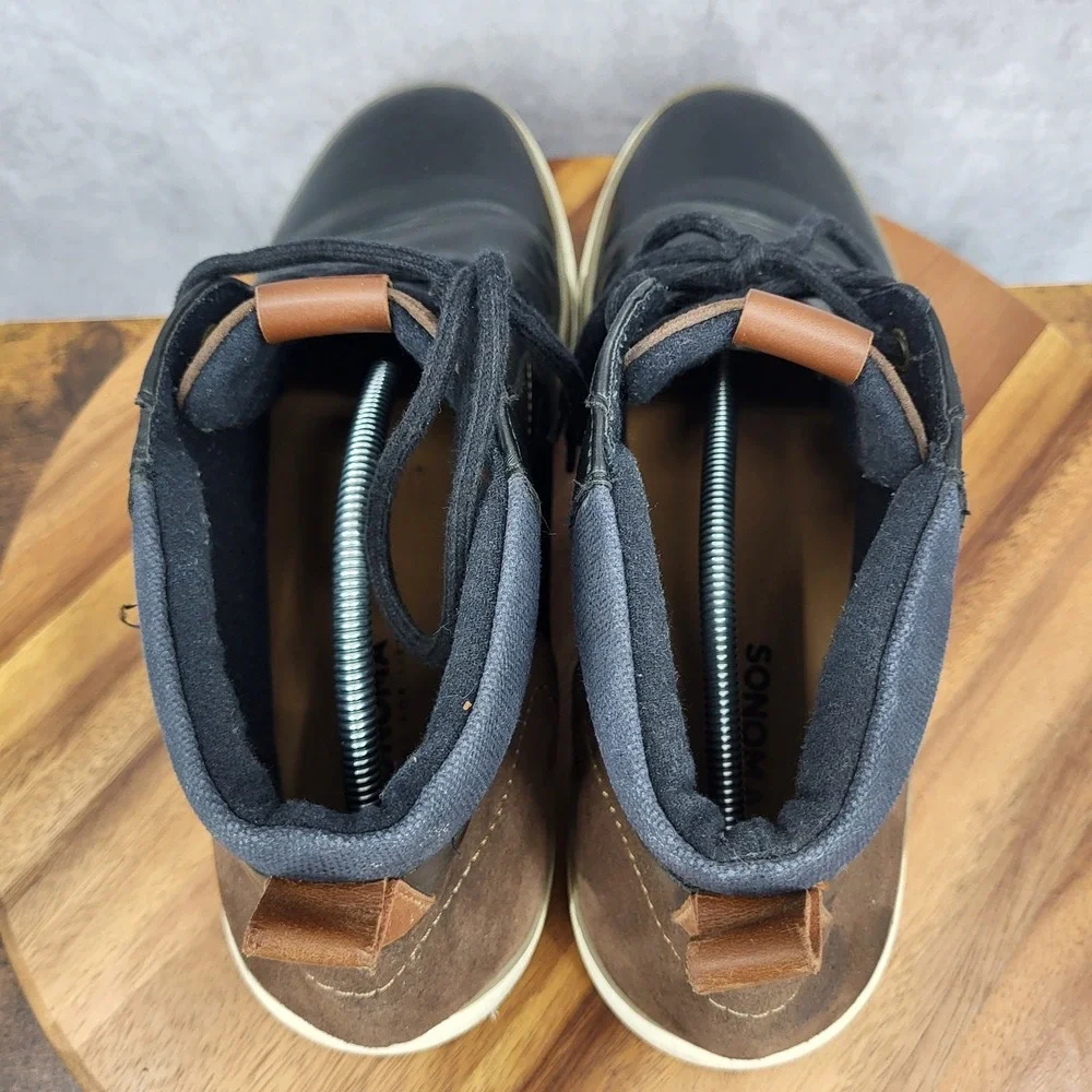 Sonoma Chukka Boots Mens 13 Black Faux Leather Vitalize‎ Ortholite Comfort